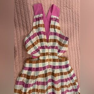 Anthropologie Pink and White Dress